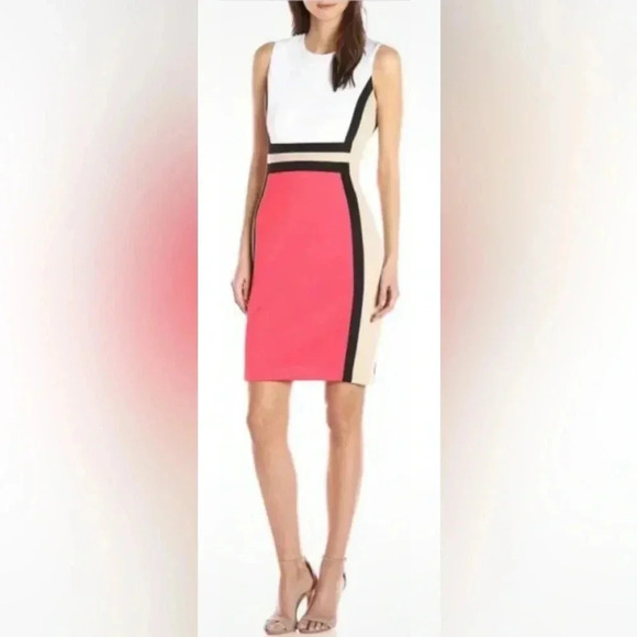 Calvin Klein Color Block Dress Size 4 - Picture 3 of 9